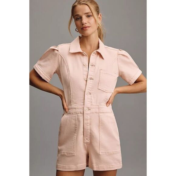 Anthropologie Pants - NWT Anthropologie Pilcro The Kit Utility Denim Short Sleeve Romper Playsuit 2